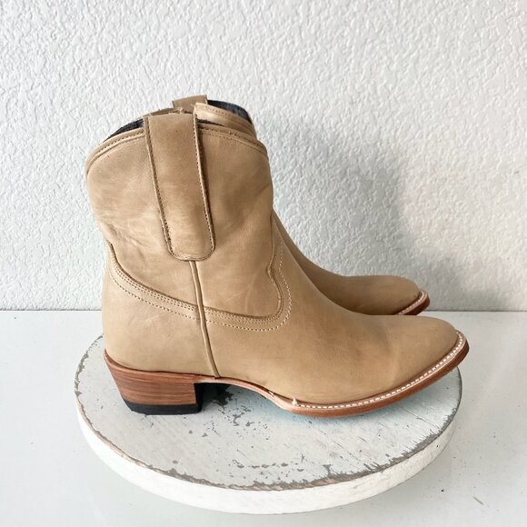 Lane PLAIN JANE Womens Cowboy Bootie 7.5 Butterscotch Western Cowgirl Ankle Boot - Picture 2 of 11